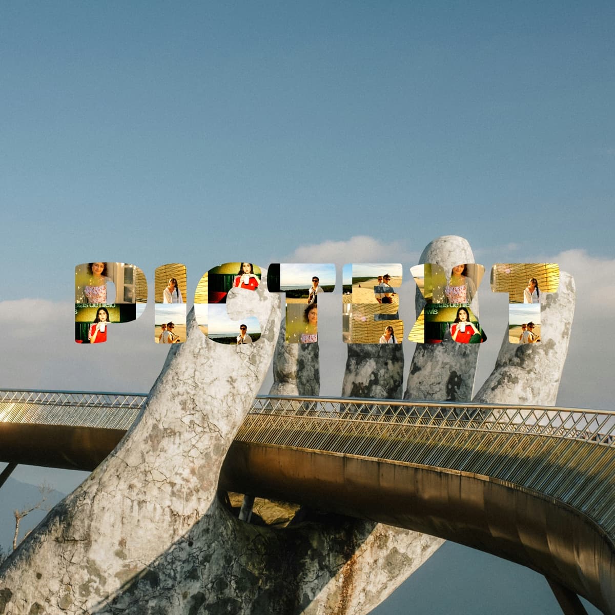 PICTEXT photo mosaic over the Golden Bridge